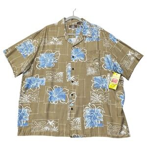 Kalaheo‎ Hawaiian Shirt Mens XL Floral Made in Hawaii USA NWT Rayon Aloha Camp
